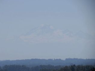 Hazy view of Mount Baker